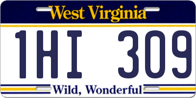 WV license plate 1HI309