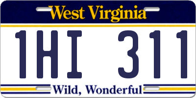 WV license plate 1HI311