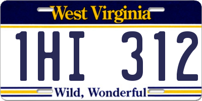 WV license plate 1HI312