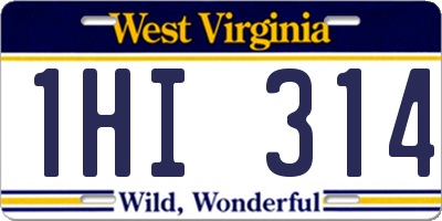 WV license plate 1HI314