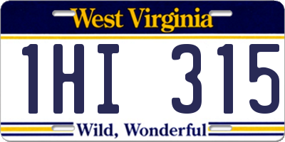 WV license plate 1HI315