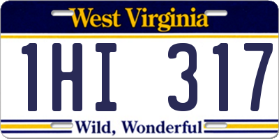 WV license plate 1HI317