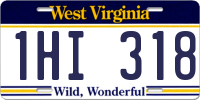 WV license plate 1HI318