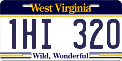 WV license plate 1HI320