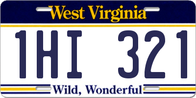 WV license plate 1HI321