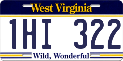 WV license plate 1HI322