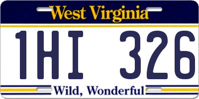 WV license plate 1HI326