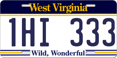 WV license plate 1HI333