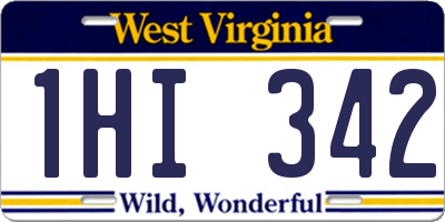 WV license plate 1HI342