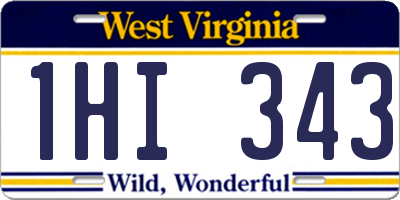 WV license plate 1HI343