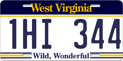 WV license plate 1HI344