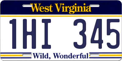 WV license plate 1HI345