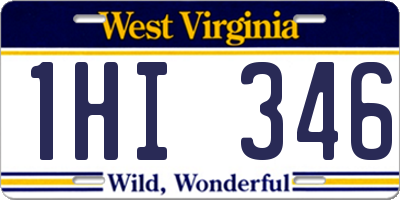 WV license plate 1HI346