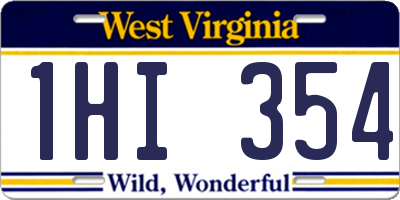 WV license plate 1HI354