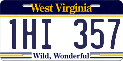 WV license plate 1HI357