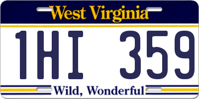 WV license plate 1HI359