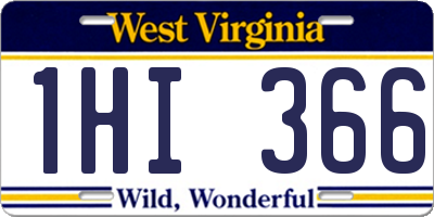 WV license plate 1HI366