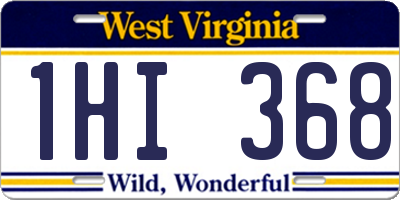 WV license plate 1HI368