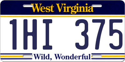 WV license plate 1HI375