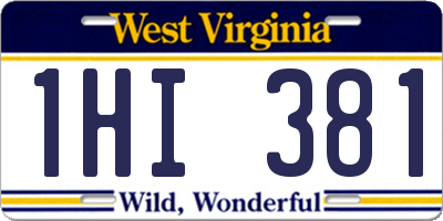 WV license plate 1HI381