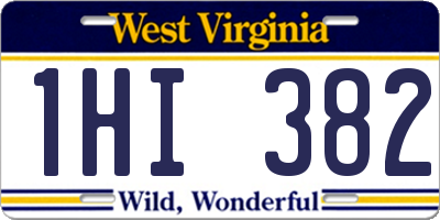 WV license plate 1HI382
