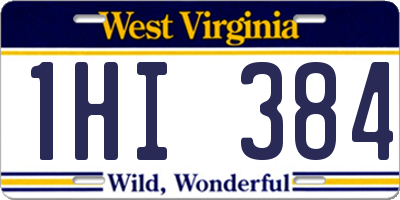 WV license plate 1HI384