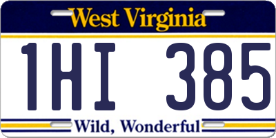 WV license plate 1HI385