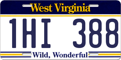 WV license plate 1HI388