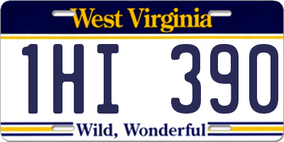 WV license plate 1HI390