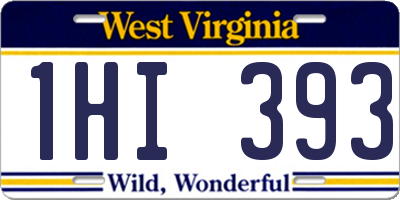 WV license plate 1HI393