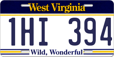 WV license plate 1HI394