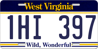 WV license plate 1HI397