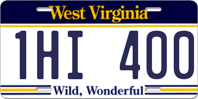 WV license plate 1HI400