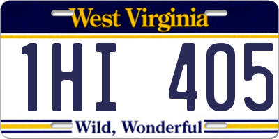 WV license plate 1HI405