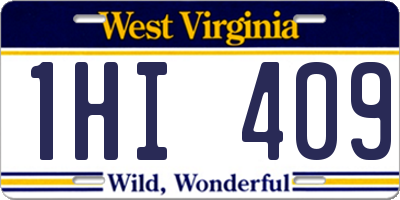 WV license plate 1HI409