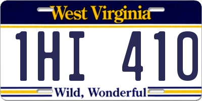 WV license plate 1HI410