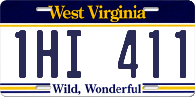 WV license plate 1HI411