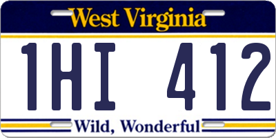 WV license plate 1HI412