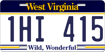 WV license plate 1HI415