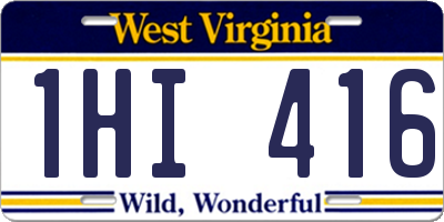 WV license plate 1HI416