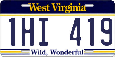 WV license plate 1HI419