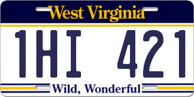 WV license plate 1HI421