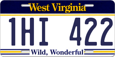 WV license plate 1HI422