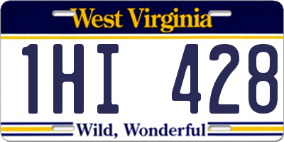WV license plate 1HI428