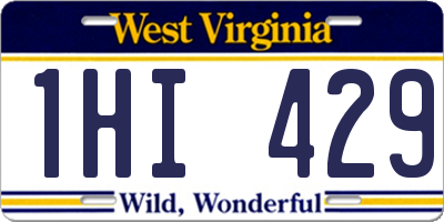 WV license plate 1HI429