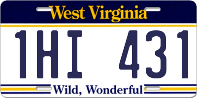 WV license plate 1HI431