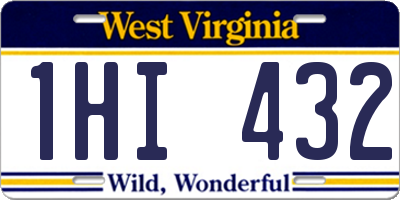 WV license plate 1HI432
