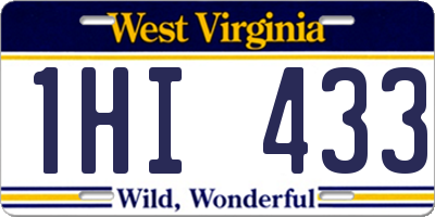 WV license plate 1HI433