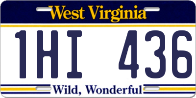 WV license plate 1HI436