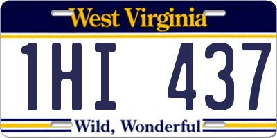 WV license plate 1HI437